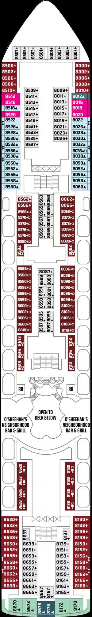Deck plan for Norwegian Dawn