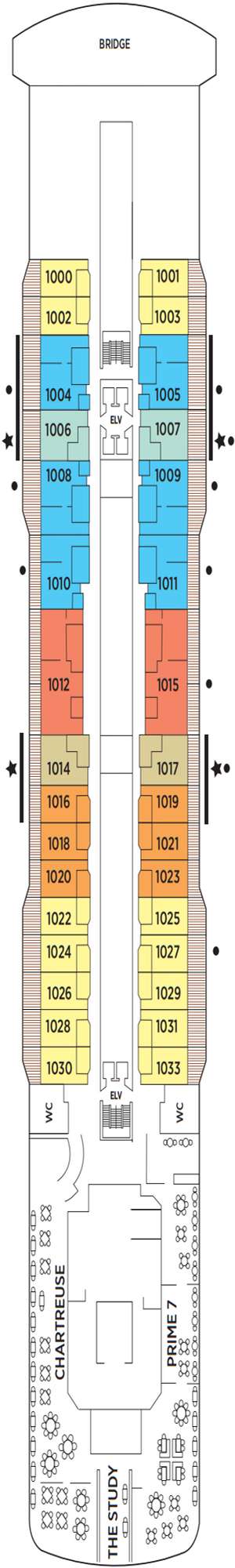 Deck plan for Regent Seven Seas Explorer