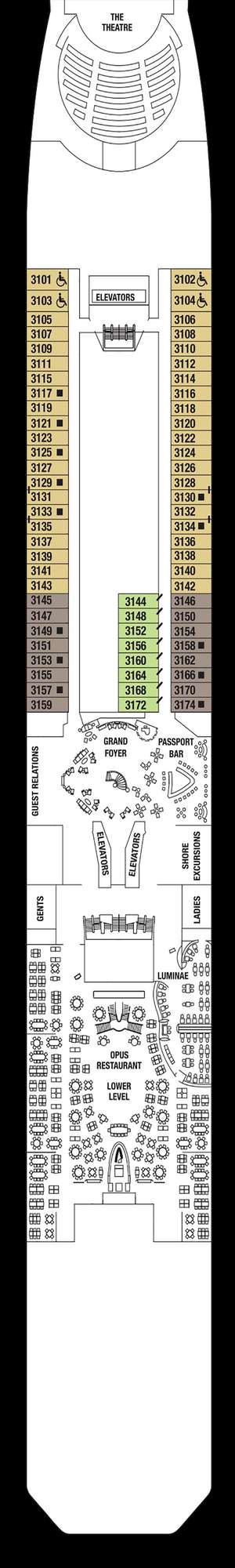 Deck plan for Celebrity Reflection