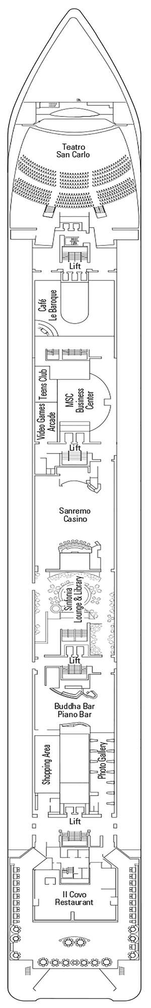 Deck plan for MSC Sinfonia