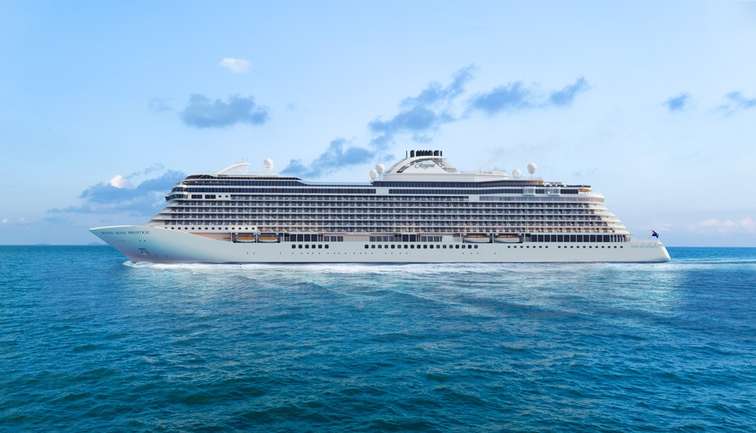 A side profile of Regent Seven Seas Prestige at sea