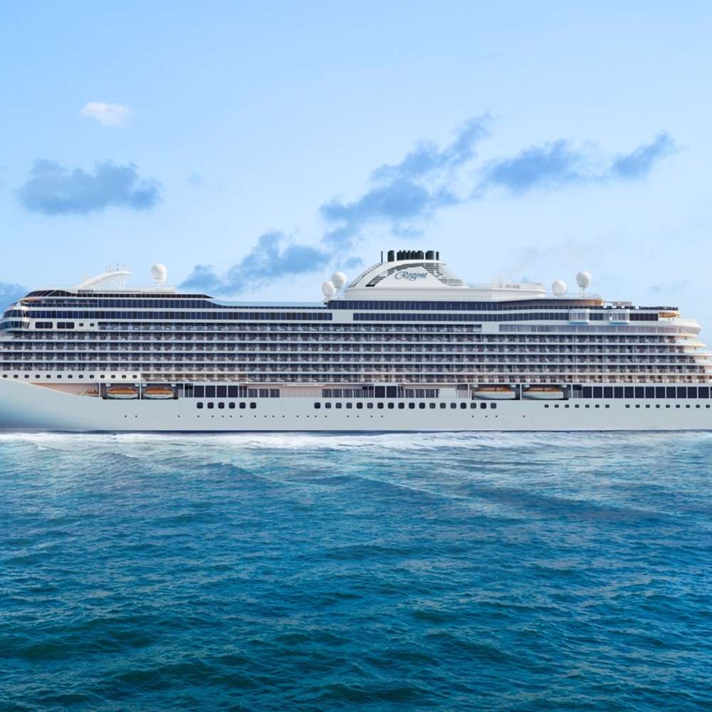 A side profile of Regent Seven Seas Prestige at sea