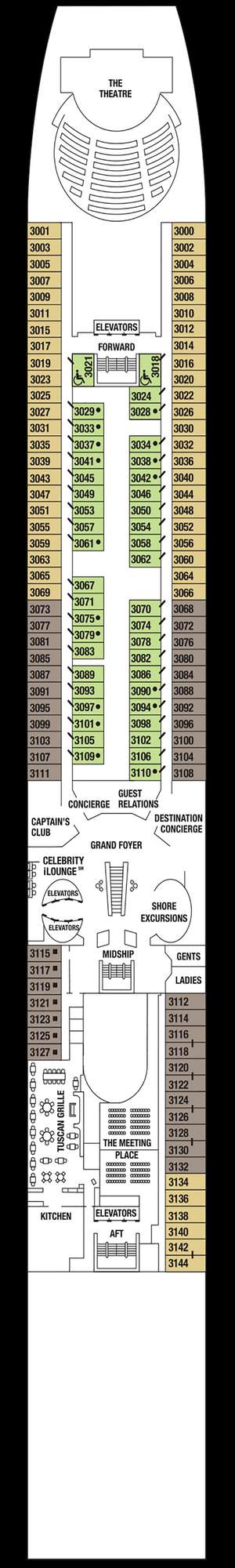 Deck plan for Celebrity Millennium