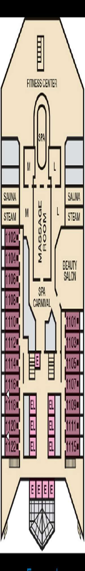 Deck plan for Carnival Glory