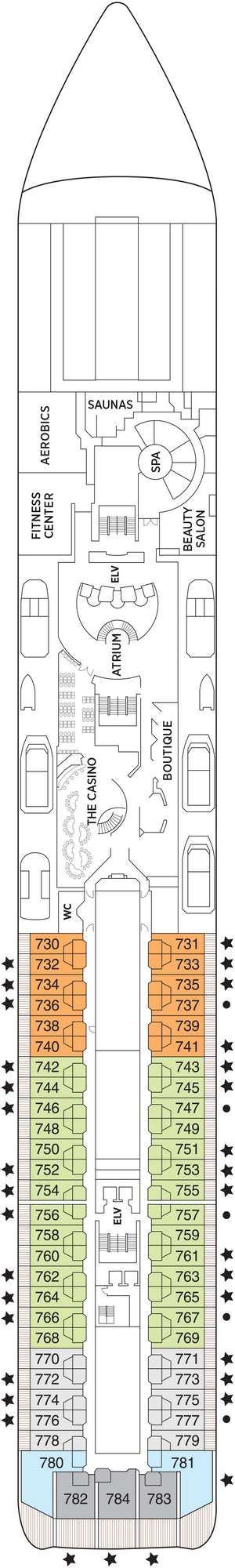 Deck plan for Regent Seven Seas Mariner