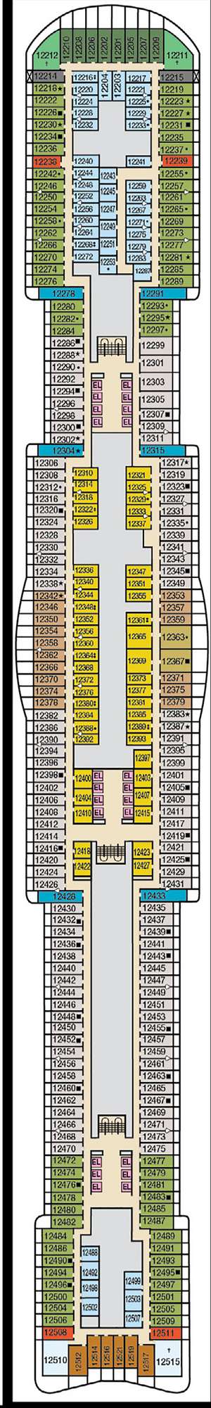 Deck plan for Carnival Celebration