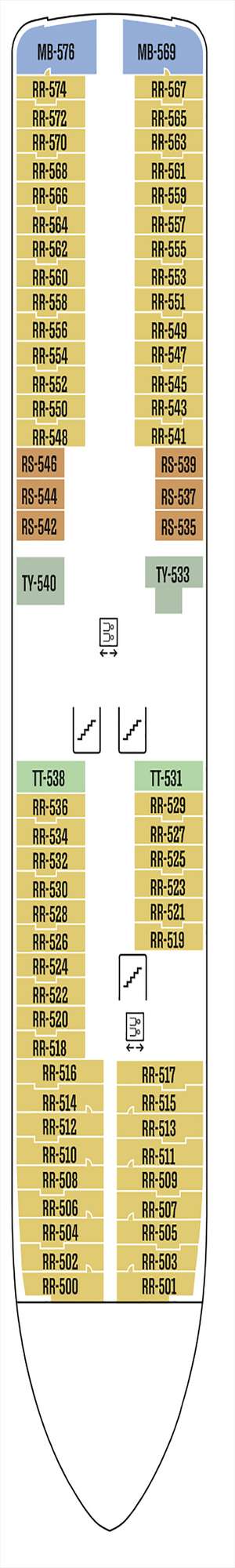 Deck plan for MS Roald Amundsen