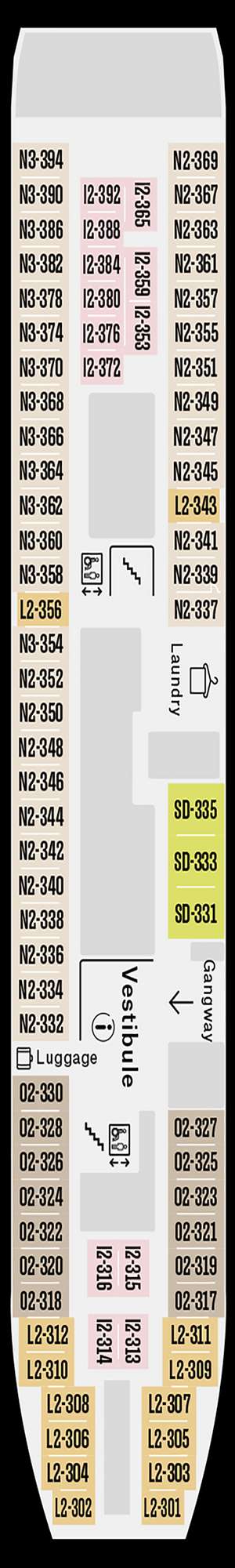 Deck plan for MS Nordnorge