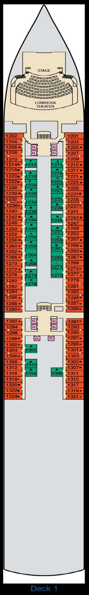 Deck plan for Carnival Luminosa