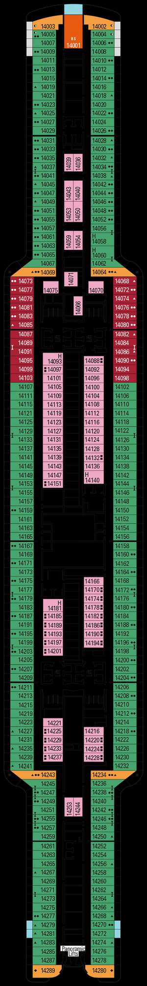 Deck plan for MSC Seashore